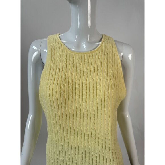 Gap Yellow Cable Knit Tank Top Size Large 97% Cotton Blend Sleeveless Casual Wea - Picture 14 of 16